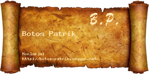 Botos Patrik névjegykártya