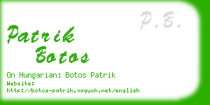 patrik botos business card